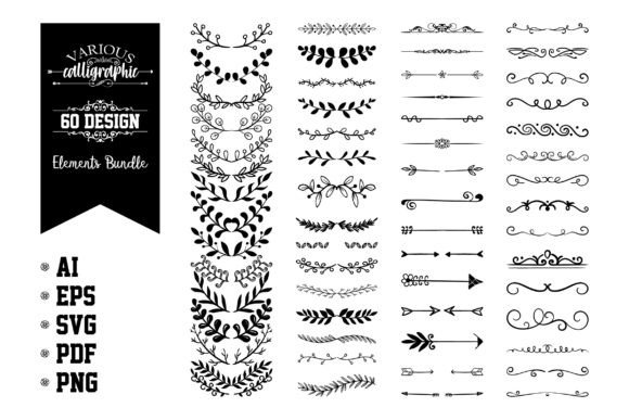 Download Various Calligraphic Design Elements Set - Graphic Collection
