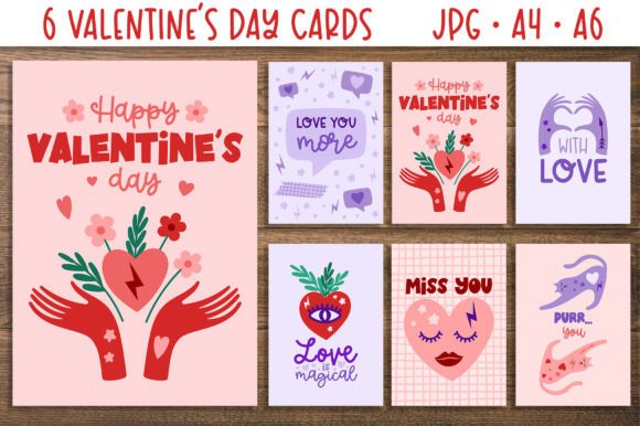 Download Valentine's Day Cards Print Template - Premium Resources