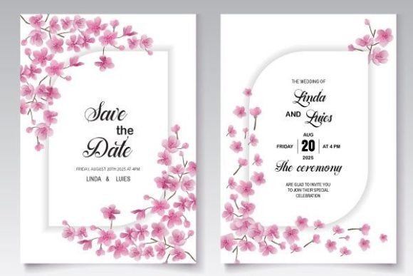 Download Pink Cherry Wedding Template - Wedding template Collection